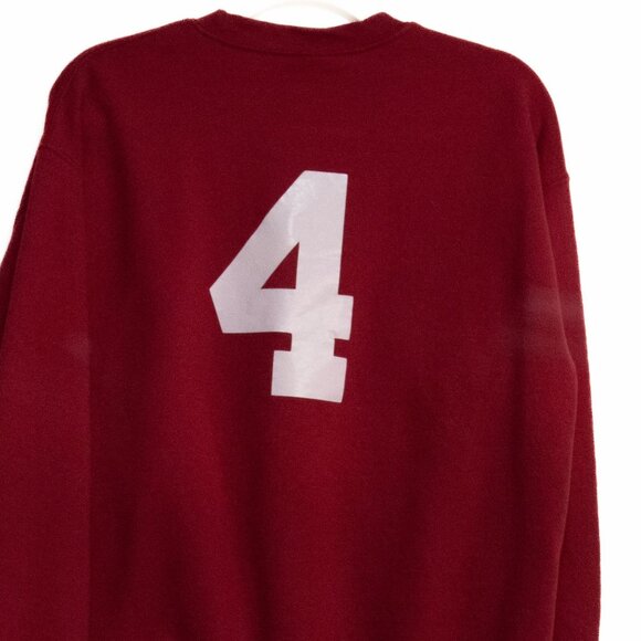 Vintage Red Crewneck Sweatshirt With Bold Number 4 Print On Back - Picture 8 of 8
